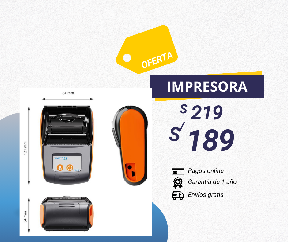 Venta de impresoras portatiles con bluetooth